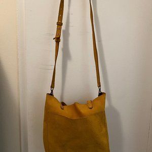 Madewell medium transport tote yellow nubuck leather